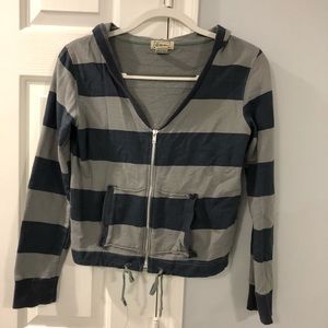 Striped v-neck hoodie